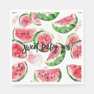 Serviette En Papier Watermelon Sweet Baby Girl Baby shower serviettes