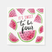 Serviette En Papier Watermelon Sweet to Be Four Birthday Party (Devant)