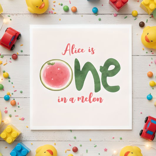 Serviette En Papier Watermelon un dans un melon premier anniversaire