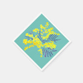 Serviette En Papier Wattle Mimosa fleurie jaune Australie (Coin)