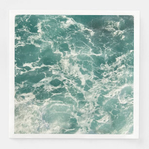 Serviette En Papier Waves Blue Green