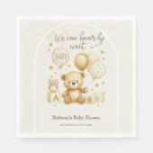 Serviette En Papier We Can Bearly Wait Baby Shower Invitation (Devant)
