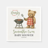 Serviette En Papier We Can Bearly Wait BBQ Baby Shower Boy (Devant)