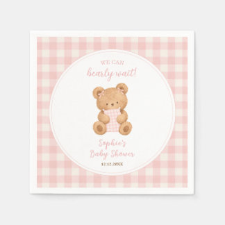 Serviette En Papier We Can Bearly Wait Bear Girl Baby Shower