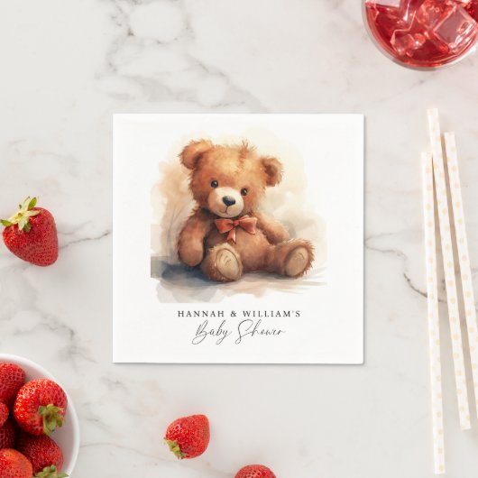 Serviette En Papier We Can Bearly Wait Boy Baby Shower (En situation)