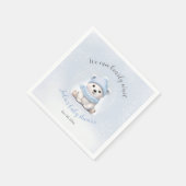 Serviette En Papier We Can Bearly Wait Cute Bear Blue Boy Baby Shower  (Coin)