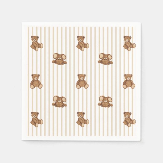 Serviette En Papier We Can Bearly Wait Elegant Baby Shower (Devant)