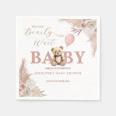 Serviette En Papier We Can Bearly Wait Girl Teddy Bear Pink Boho (Devant)