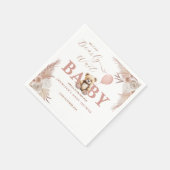 Serviette En Papier We Can Bearly Wait Girl Teddy Bear Pink Boho (Coin)