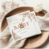 Serviette En Papier We Can Bearly Wait Girl Teddy Bear Pink Boho