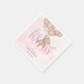 Serviette En Papier We Can Bearly Wait Pink Baby Shower (Coin)