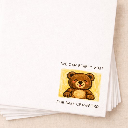 Serviette En Papier We Can Bearly Wait! Simple Hand Drawn Baby Shower