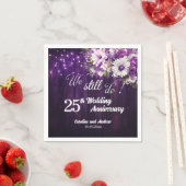 Serviette En Papier We Still Do 25th Wedding Anniversary String Lights (En situation)