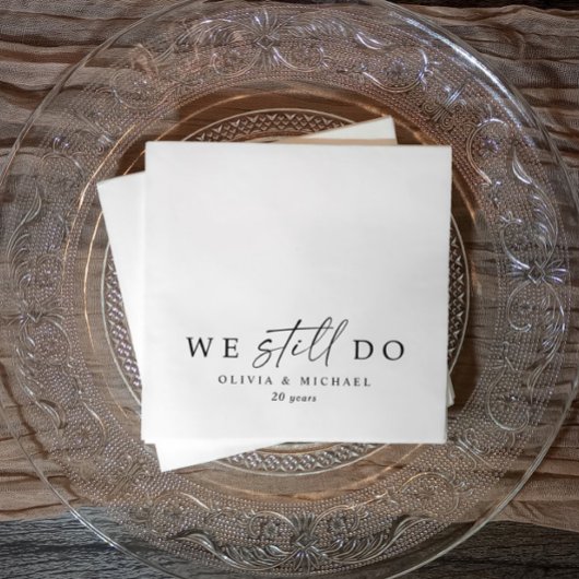 Serviette En Papier We Still Do Modern Anniversary Black and White
