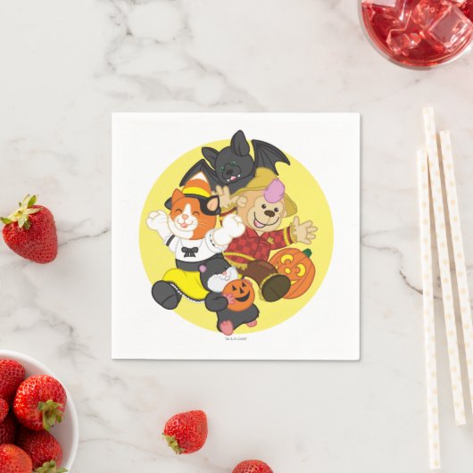 Serviette En Papier Webkinz Halloween Animaux Lune (En situation)