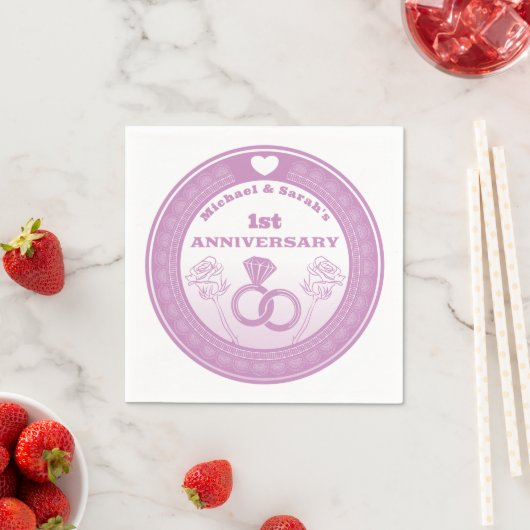 Serviette En Papier Wedding anniversary Lace look change the year (En situation)