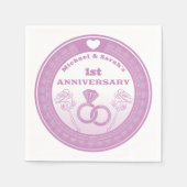 Serviette En Papier Wedding anniversary Lace look change the year (Devant)