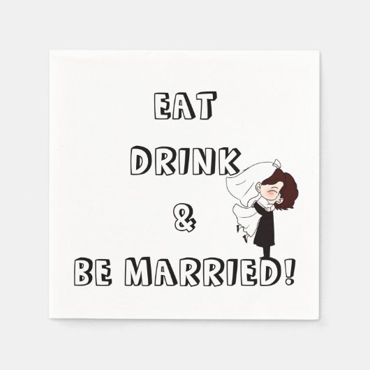 Serviette En Papier Wedding Bride and Groom Humor (Devant)