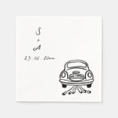 Serviette En Papier wedding car Hand Drawn Wedding (Devant)