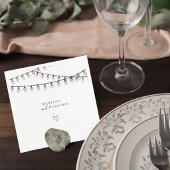 Serviette En Papier Wedding Cocktail Napkin with String Lights