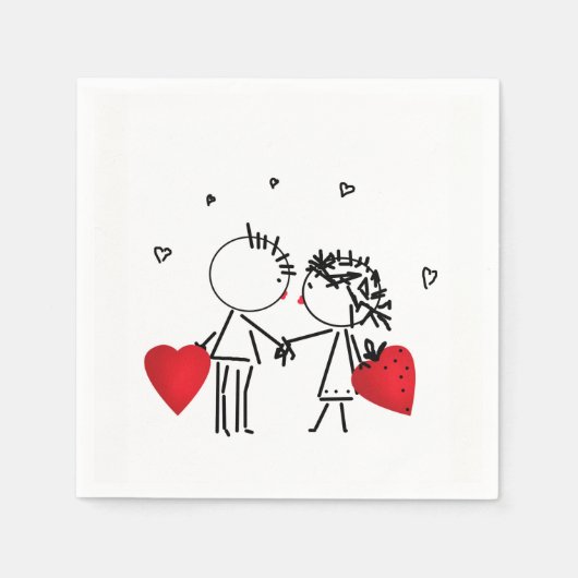 Serviette En Papier Wedding , day Valenine , love (Devant)
