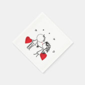 Serviette En Papier Wedding , day Valenine , love (Coin)