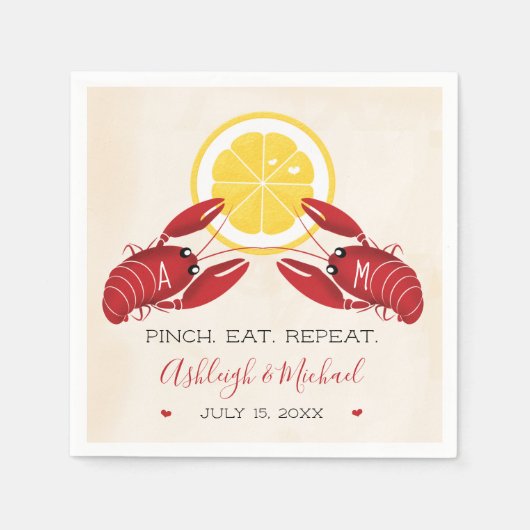 Serviette En Papier Wedding shower à ébullition serviettes Monogramme (Devant)