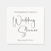 Serviette En Papier Wedding shower de script moderne (Devant)