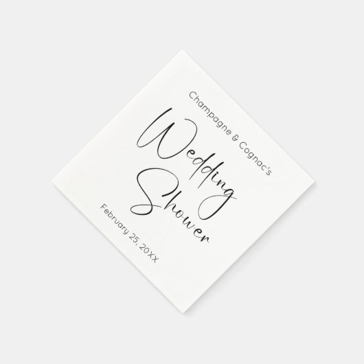 Serviette En Papier Wedding shower de script moderne (Coin)