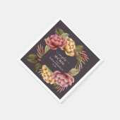 Serviette En Papier Wedding shower Dramatique Couples Floraux (Coin)