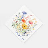 Serviette En Papier Wedding shower Fleur de prairie personnalisé (Coin)