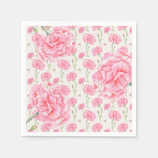 Serviette En Papier Wedding shower floral rose de la carnation (Devant)