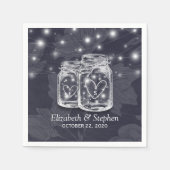 Serviette En Papier Wedding shower Mason Jars Chaîne Lumières Marine B (Devant)