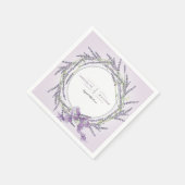 Serviette En Papier Wedding shower nuptiale aquarelle Lilac Lavender (Coin)