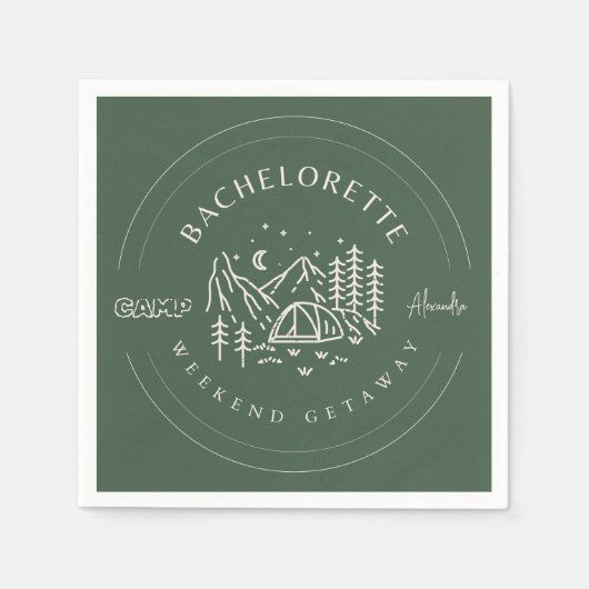 Serviette En Papier Week-end Camping Bachelorette (Devant)