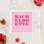 Serviette En Papier Week-end de bachelorette rose gras (En situation)