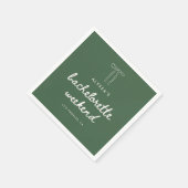 Serviette En Papier Week-end de célibataire Coquette Vert Écriture Mod (Coin)