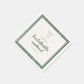 Serviette En Papier Week-end de célibataire Coquette vert rayé moderne (Coin)