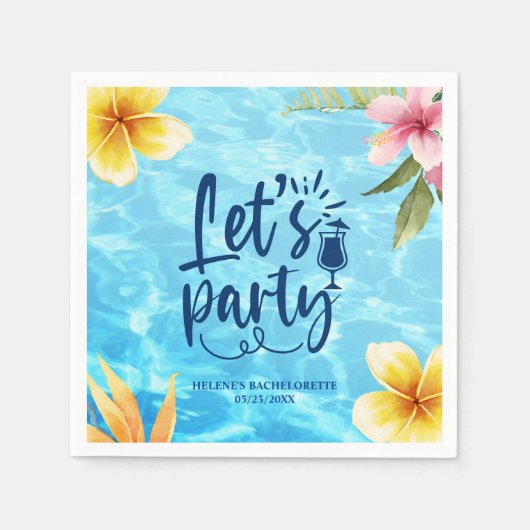 Serviette En Papier Week-end de célibataire personnalisé fête au bord (Devant)