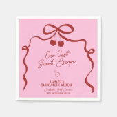 Serviette En Papier Week-end de célibataire Rose et Rouge Cerise (Devant)