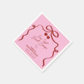 Serviette En Papier Week-end de célibataire Rose et Rouge Cerise (Coin)