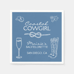 Serviette En Papier Week-end de fête de bachelorite de Cowgirl Côtière