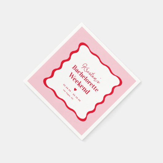 Serviette En Papier Week-end d'enterrement de vie de jeune fille rétro (Coin)