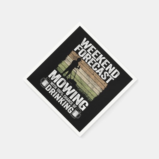 Serviette En Papier Weekend Forecast Mowing Beer Lawn Mowing Gift Drin (Coin)