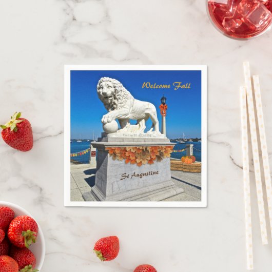 Serviette En Papier Welcome Fall Coastal St Augustine Floride (En situation)