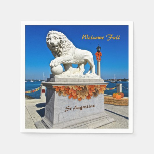 Serviette En Papier Welcome Fall Coastal St Augustine Floride (Devant)