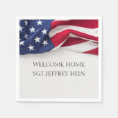 Serviette En Papier Welcome Home USA Flag Military Party (Devant)