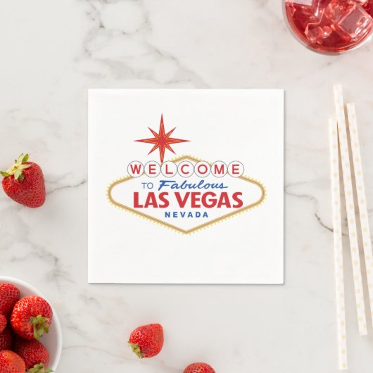 Serviette En Papier Welcome to Fabulous Las Vegas, Neigée (En situation)