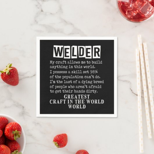 Serviette En Papier Welder Craft Profession Welding Weld Metal Gift (En situation)