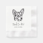 Serviette En Papier Welsh Corgi Chien Cocktail personnalisé Napkin (Devant)